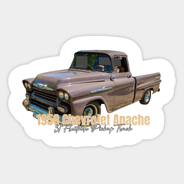 1958 Chevrolet Apache 31 Fleetside Pickup Truck Sticker by Gestalt Imagery